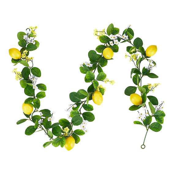 1гирлянда из искусственной лимонной трости из поликарбонатной ткани и пенопласта, искусственные фрукты для домашнего свадебного декора
