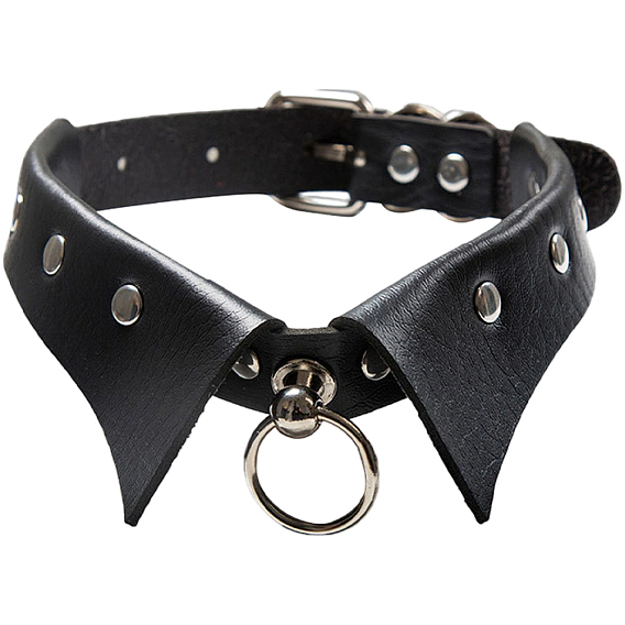 Ожерелья-чокеры из искусственной кожи для женщин, с кольцами из железа и нержавеющей стали, цвет нержавеющей стали