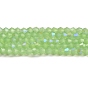 Imitation Jade Electroplate Glass Beads Strands, AB Color Plated, Faceted, Bicone