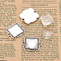 Tibetan Style Alloy Cabochon Connector Setting, Square, with Clear Glass Cabochons