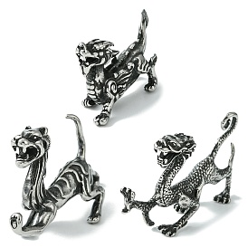 Retro 304 Stainless Steel Figurines, for Home Office Desktop Decoration, Antique Silver