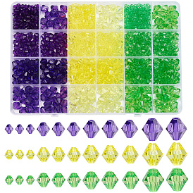 1350 шт 12 стили прозрачные акриловые бусины, двухконусные