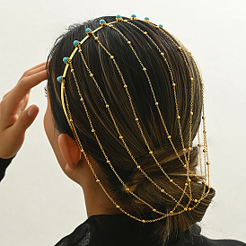 Элегантные винтажные железные и стеклянные серьги-кисточки в ближневосточном стиле для женской вечеринки, золотые