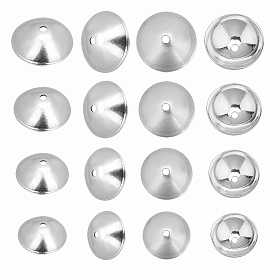 304 Stainless Steel Bead Caps, Apetalous, Half Round