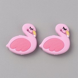 Силиконовые бусины фламинго