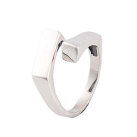 925 прямоугольные открытые кольца из стерлингового серебра для женщин и мужчин