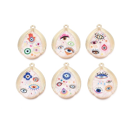 Печатные эмали подвески сплава, обереги в форме слезы и от сглаза, стойки покрытие, без кадмия и без свинца и без никеля, золотые