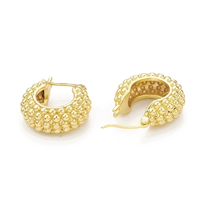 Rack Plating Brass Thick Hoop Earrings for Women, Cadmium Free & Lead Free