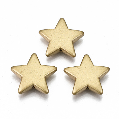 Opaque Spray Painted Acrylic Beads, Star