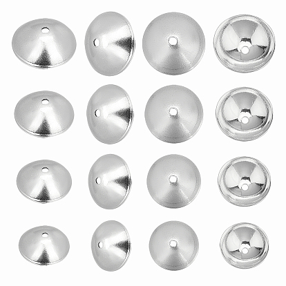 304 Stainless Steel Bead Caps, Apetalous, Half Round