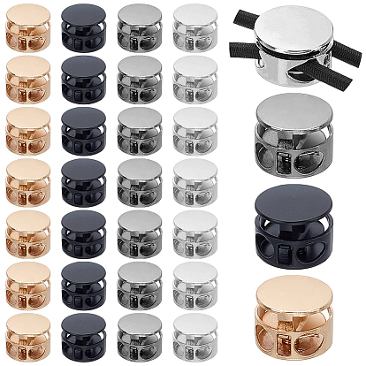 48шт 4 цвета сплав шнур замки, плоско-круглые