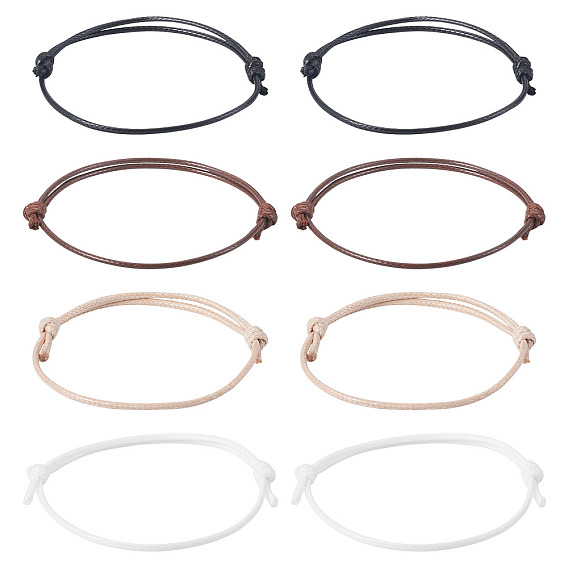 60шт. 4цветов, регулируемый корейский вощеный полиэстерный шнур для изготовления браслетов, для изготовления ювелирных изделий