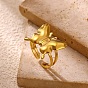 304 Anillos abiertos de acero inoxidable para mujer., mariposa