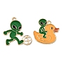 Alloy Enamel Pendants, Alien with Duck/Alien with Football Charms