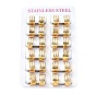 Natural Shell Rectangle Chunky Hoop Earrings, 304 Stainless Steel Jewelry for Women