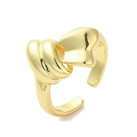 Rack Plating Brass Finger Ring, Cuff Ring, Long-Lasting Plated, Cadmium Free & Lead Free, Knot