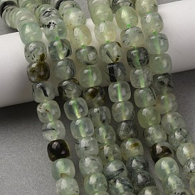 Natural Prehnite Beads Strands, Old Style Barrel Beads