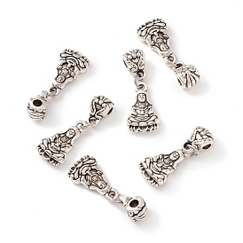 Tibetan Style Alloy European Dangle Charms, Large Hole Charms, Buddhist, Buddha
