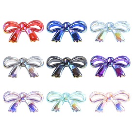 27шт 9 цвета прозрачные акриловые бусины с УФ-покрытием, радужный, бантом