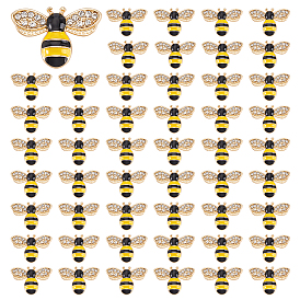 60шт. кабошоны из эмалевого сплава, со стразами, Пчелы