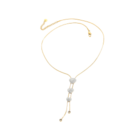 304 Ожерелья в форме буквы Y из нержавеющей стали с сердечком для женщин, просто и изысканно, ионное покрытие (ip), долговечный