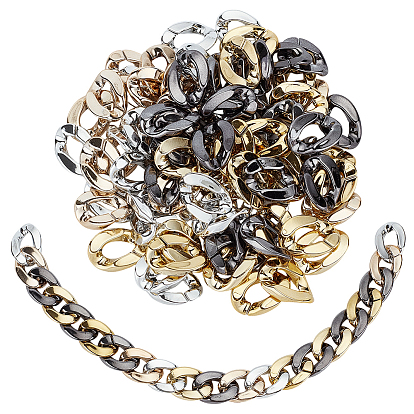 120шт 4 цвета УФ-покрытие АБС-пластик соединительные кольца, разъемы для быстрой связи, для изготовления бордюрных цепей, несварные, твист