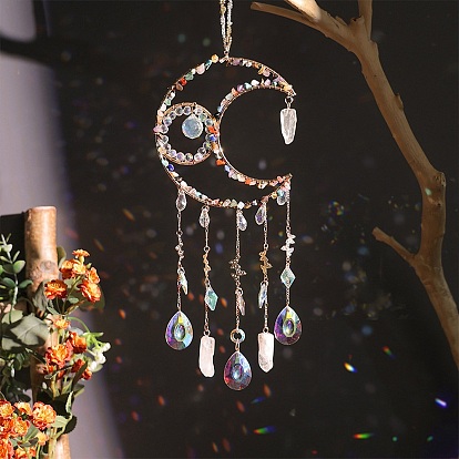 Подвески-ловцы солнца из железа, латуни и хрустального стекла, с помощью устройства для создания радуги из драгоценных камней, украшение сада и дома своими руками, Луна прелести