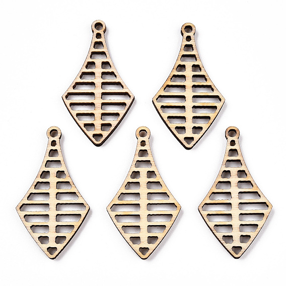 Подвески из неокрашенного натурального дерева тополя, полые подвески воздушного змея