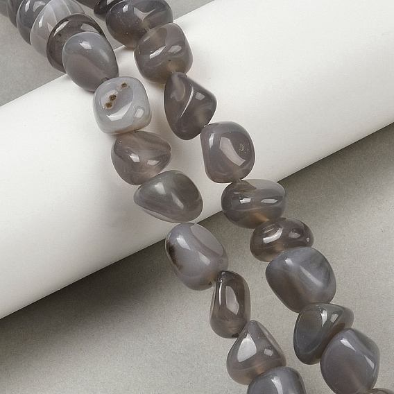 Серые натуральные бусины из агата , упавший камень, самородки