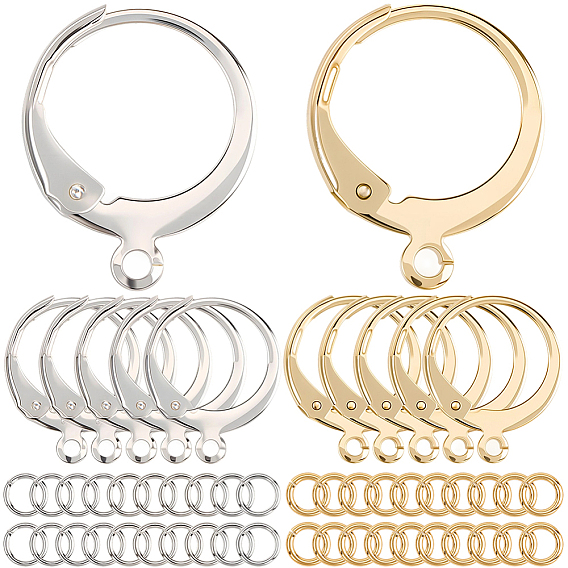 80шт 2 цвета 304 фурнитура для серег из нержавеющей стали, с латунными открытыми скачками