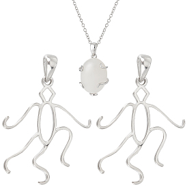 2 шт. 925 полые подвески-кабошоны из стерлингового серебра, твист