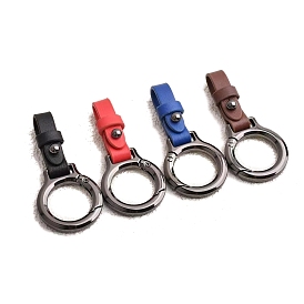 Zinc Alloy Keychain, with PU Leather