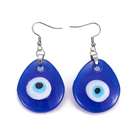 Lampwork Dangle Earrings, with Stainless Steel Findings, Drop