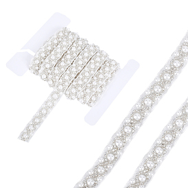 2ярдов полиэфирных лент, с имитацией жемчужина бисера, с картона