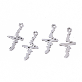 201 Stainless Steel Links Connectors, Laser Cut, Heartbeat