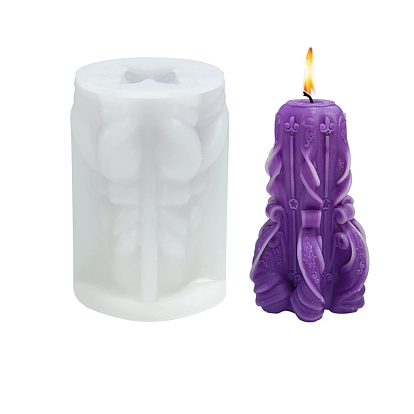 Embossed Pillar DIY Candle Silicone Molds, for Scented Candle Making