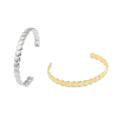 304 женские браслеты-манжеты в форме ракушки с открытыми манжетами из нержавеющей стали