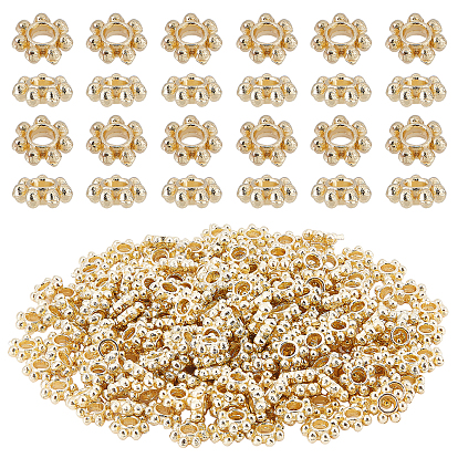 200Pcs Brass Daisy Spacer Beads, Long-Lasting Plated, Flower