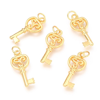 Alloy Pendants, Long-Lasting Plated, with Jump Ring, Key