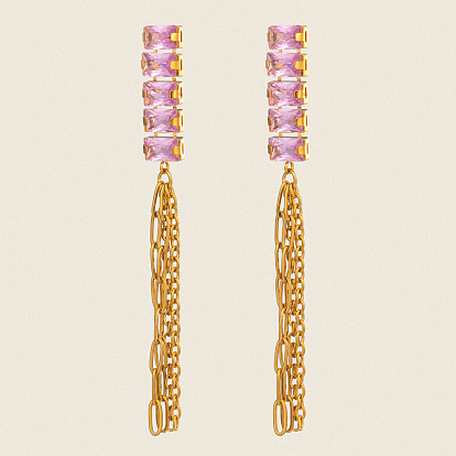 304 серьги из нержавеющей стали из нержавеющей стали, с кубического циркония