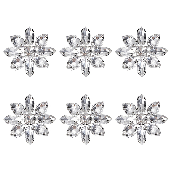 6 стеклянные кабошоны шт., цветок