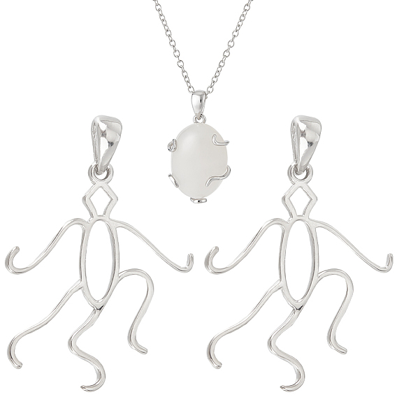 2 шт. 925 полые подвески-кабошоны из стерлингового серебра, твист