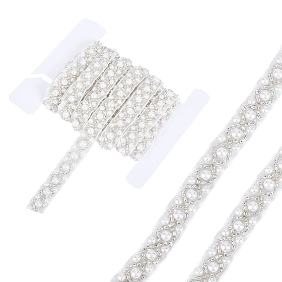 2ярдов полиэфирных лент, с имитацией жемчужина бисера, с картона