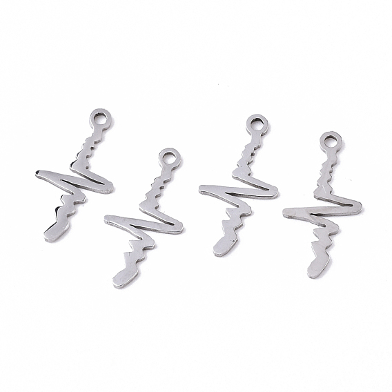 201 Stainless Steel Links Connectors, Laser Cut, Heartbeat