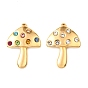 304 из нержавеющей стали горный хрусталь подвески, гриб, золотые
