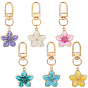 12 шт 6 цвета сплав эмаль цветок подвеска украшения, с поворотными застежками сплава