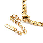 Ion Plating(IP) 304 Stainless Steel Figaro Chains Necklace with Rhinestone for Women