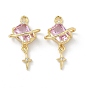 Латунные микро проложить кубического циркония подвески, звезды прелести, со стеклом, долговечный, стойки покрытие, без свинца и без кадмия