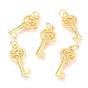 Alloy Pendants, Long-Lasting Plated, with Jump Ring, Key