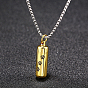 Stainless Steel Column Pendant Necklaces for Women, Urn Ashes Necklaces